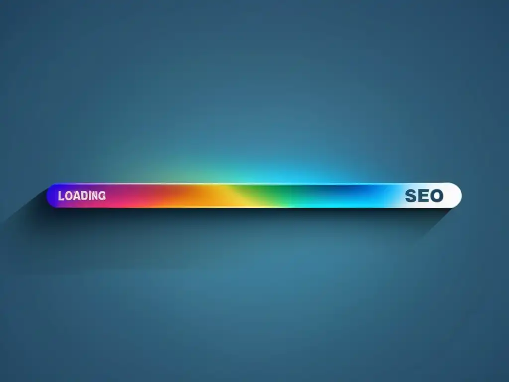 Aceleración SEO: Barra de carga de velocidad Barra de carga con fondo degradado, simbolizando la importancia de la velocidad de carga en el SEO