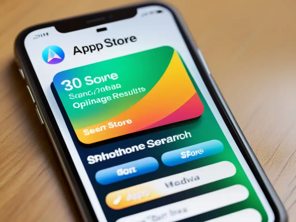 Optimización de Metadata: Impacto Profesional en la Tienda de Aplicaciones Captura de pantalla de tienda de aplicaciones con metadatos optimizados, destacando app icons y títulos de apps