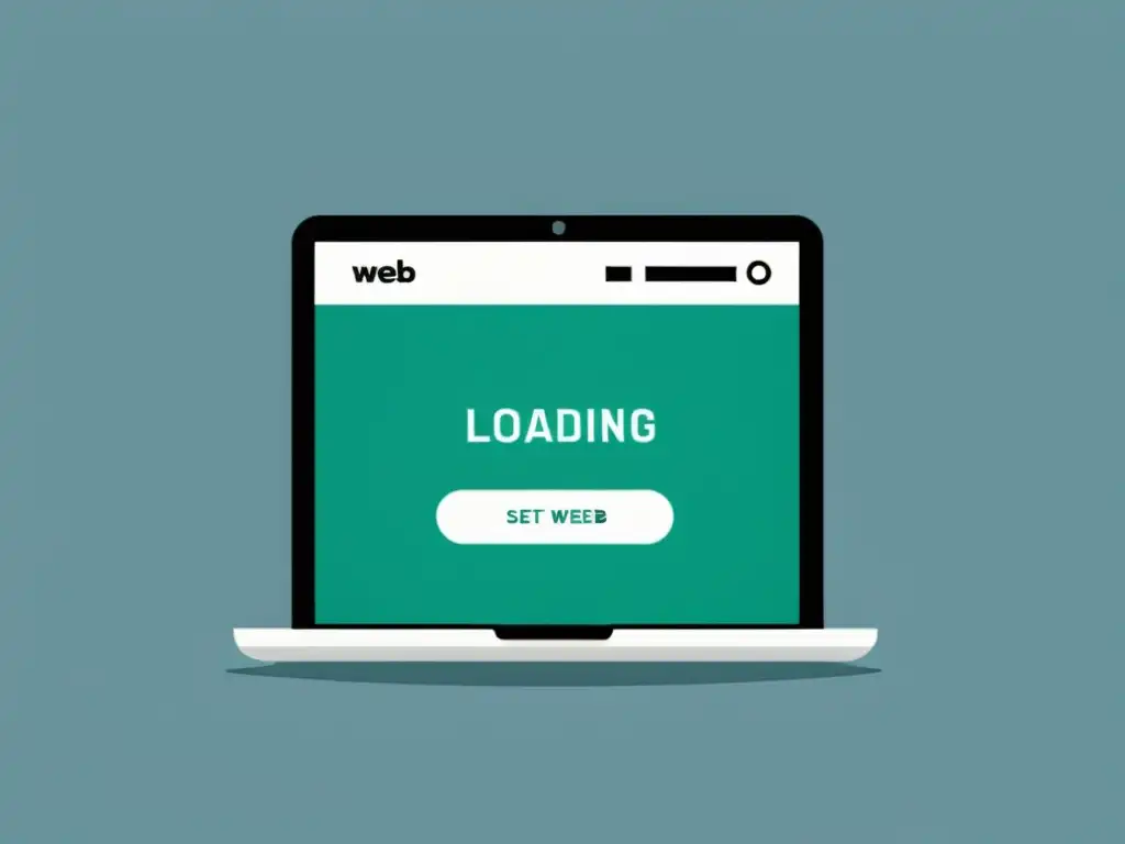 Priorización de contenido web para carga rápida: ilustración minimalista Priorización de contenidos visibles web: ilustración minimalista de carga de página resaltando secciones clave con un fondo moderno