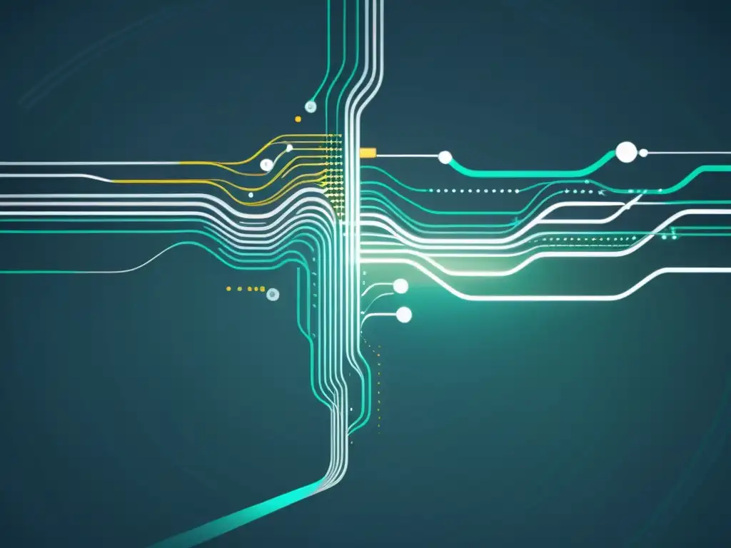 Transferencia de datos de alta velocidad: Ilustración minimalista Interconexión de datos de alta velocidad, representada con elegancia y eficiencia