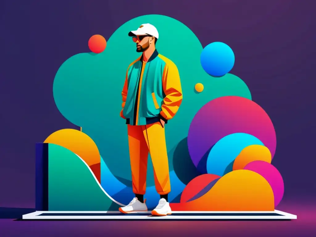 Ilustración NFT: Creando arte digital único Una ilustración minimalista de la creación de un NFT, con diseño moderno y colores vibrantes