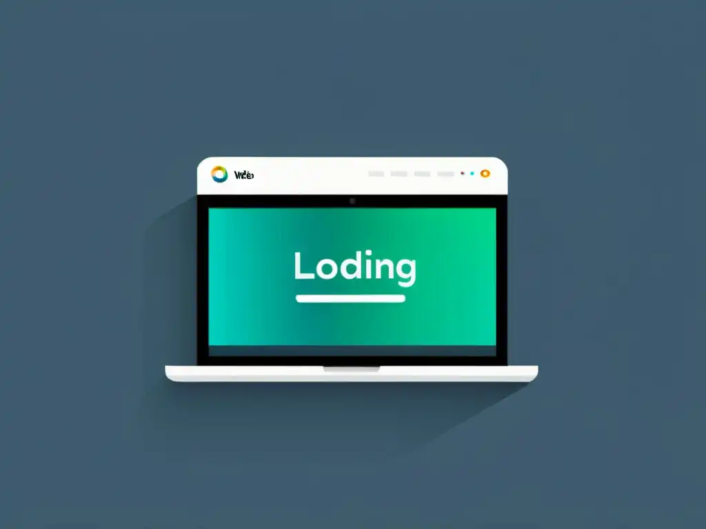 Interfaz web minimalista: carga eficiente y elegante Una ilustración minimalista de una página web cargando, priorizando contenidos visibles web con detalle y precisión