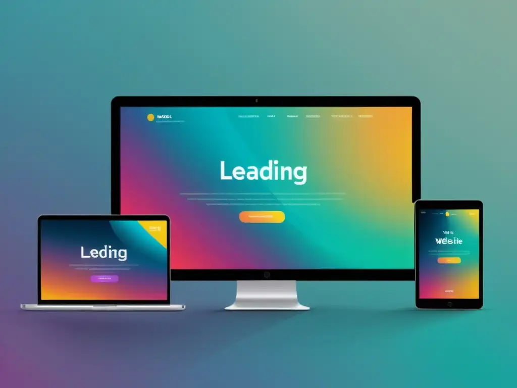 Web futurista: carga rápida y diseño adaptable Una ilustración minimalista de un sitio web futurista, cargando sin problemas en múltiples dispositivos