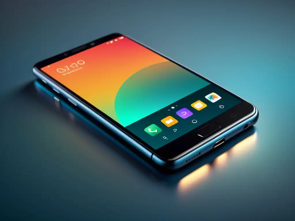 Smartphone moderno con interfaz minimalista Imagen detallada de un elegante smartphone con una interfaz minimalista que destaca el aumento de usuarios de app