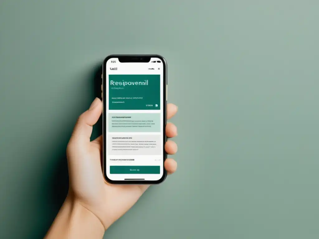 Diseño de email moderno y profesional en smartphone Imagen de un email responsivo con diseño moderno y profesional en smartphone