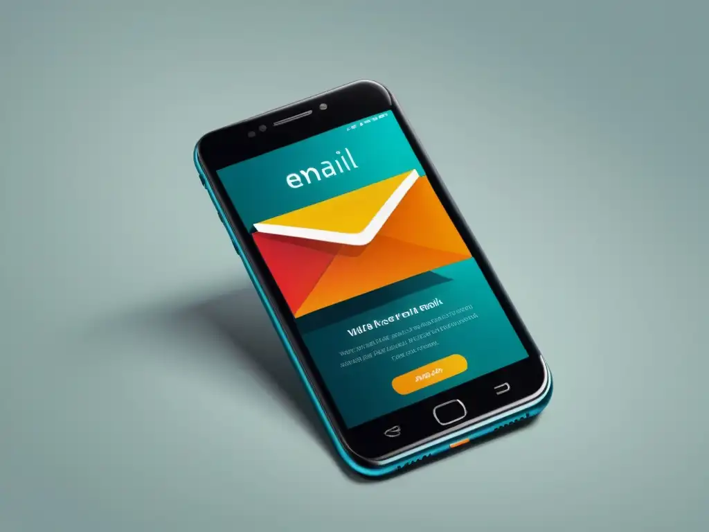Diseño de email moderno y responsive para smartphone Imagen de pantalla de smartphone mostrando un email responsivo y atractivo