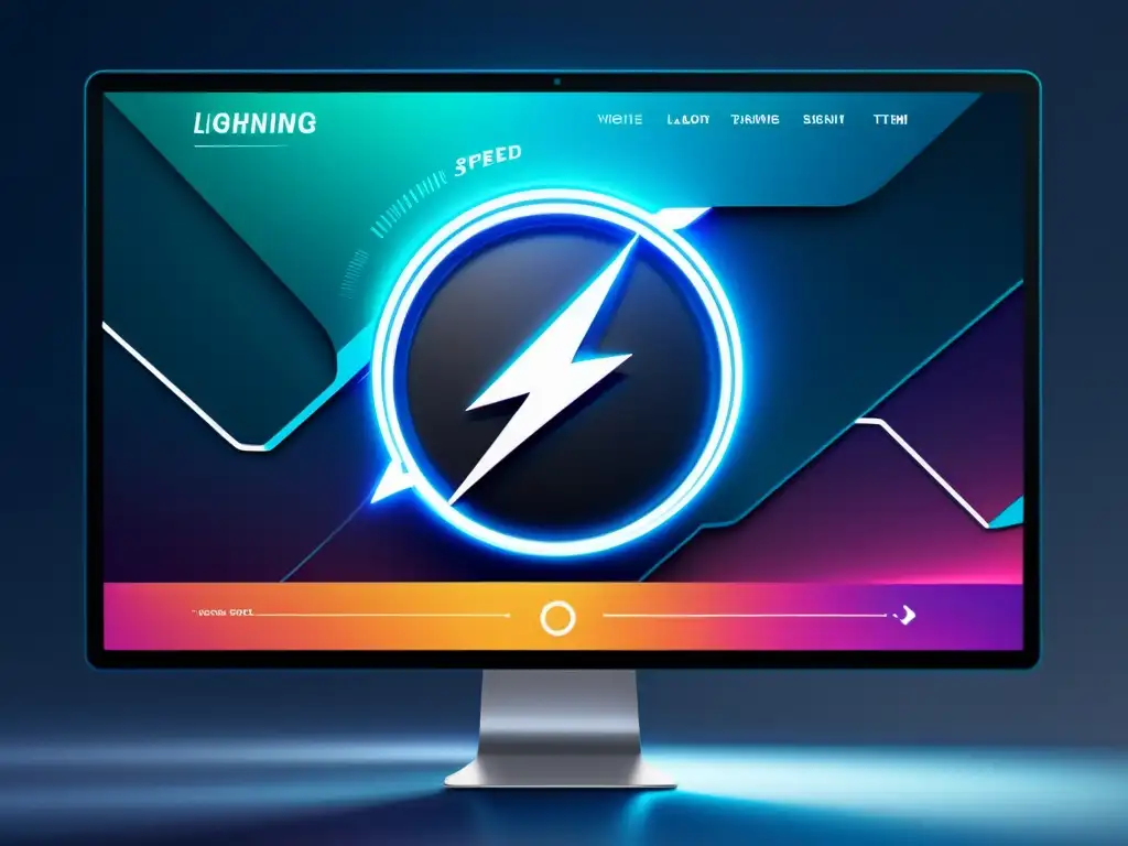 Web futurista de carga ultrarrápida con diseño minimalista Captura la importancia de la velocidad de carga de contenido SEO con un sitio web futurista cargando a toda velocidad