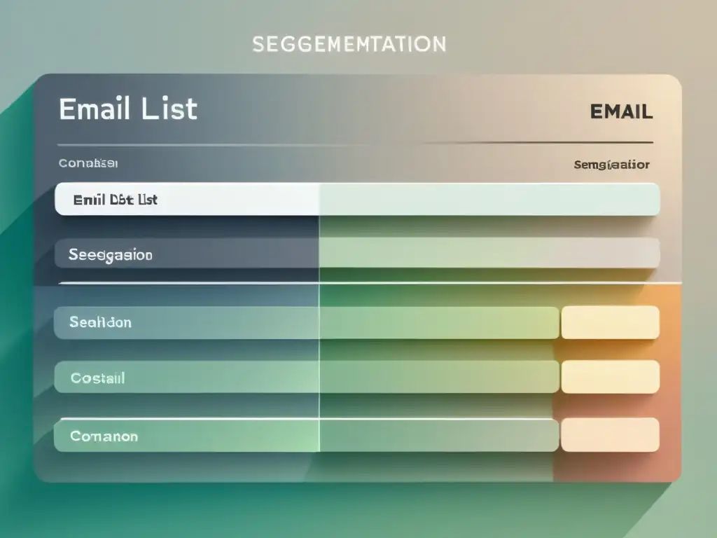 Segmentación precisa: Estrategia de SEO en email marketing Interfaz digital muestra lista segmentada de emails con precisión estratégica