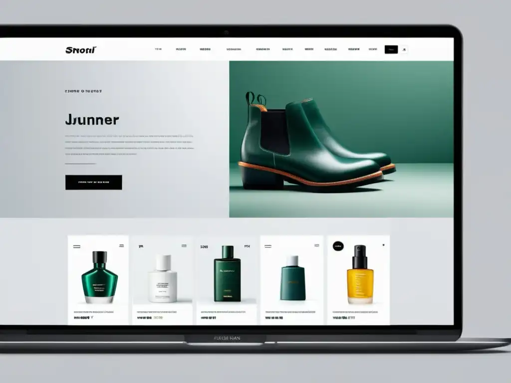 Interfaz de ecommerce futurista, minimalista y de carga rápida para mejorar ranking ecommerce acelerando carga