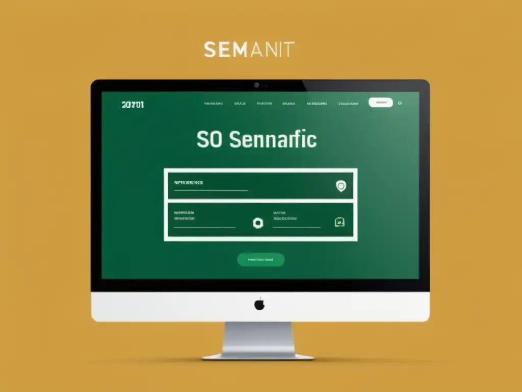 Diseño web minimalista con estrategias SEO semánticas Interfaz web moderna y minimalista con estrategias SEO web semántica en acción, transmitiendo profesionalismo con líneas limpias y tipografía nítida
