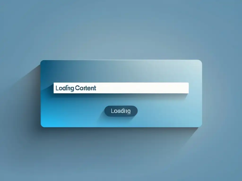 Carga web: Priorización de contenido con elegancia y eficiencia Ilustración minimalista de carga de página web, priorización de contenidos visibles con tonos profesionales y eficientes en azul y gris