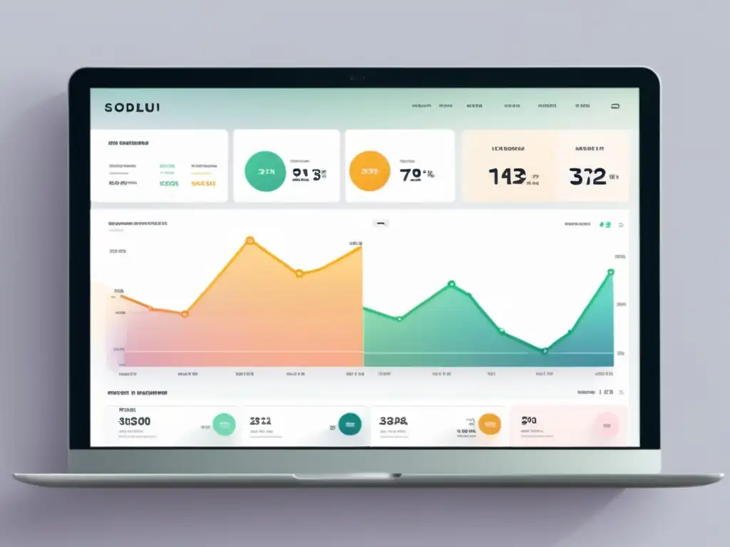 Dashboard moderno de tienda online con diseño minimalista y gráficos nítidos