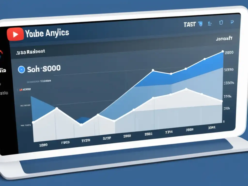 Dashboard de YouTube con alto engagement y retención de espectadores Panel de análisis de videos en YouTube con gráficos y estadísticas de alto engagement y retención de espectadores