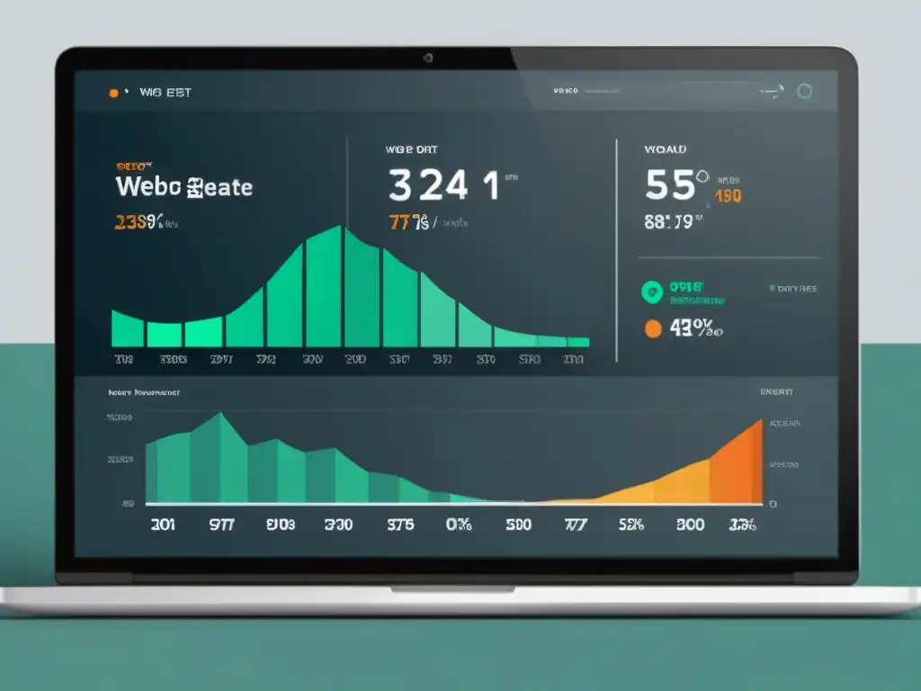 Dashboard de pruebas de velocidad: rendimiento web en alta resolución Dashboard de prueba de velocidad de página web con herramientas analíticas de diseño moderno y métricas detalladas de rendimiento