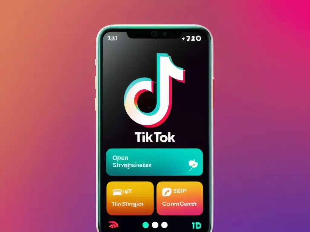 Un smartphone muestra contenido atractivo en TikTok, integrado en estrategia SEO